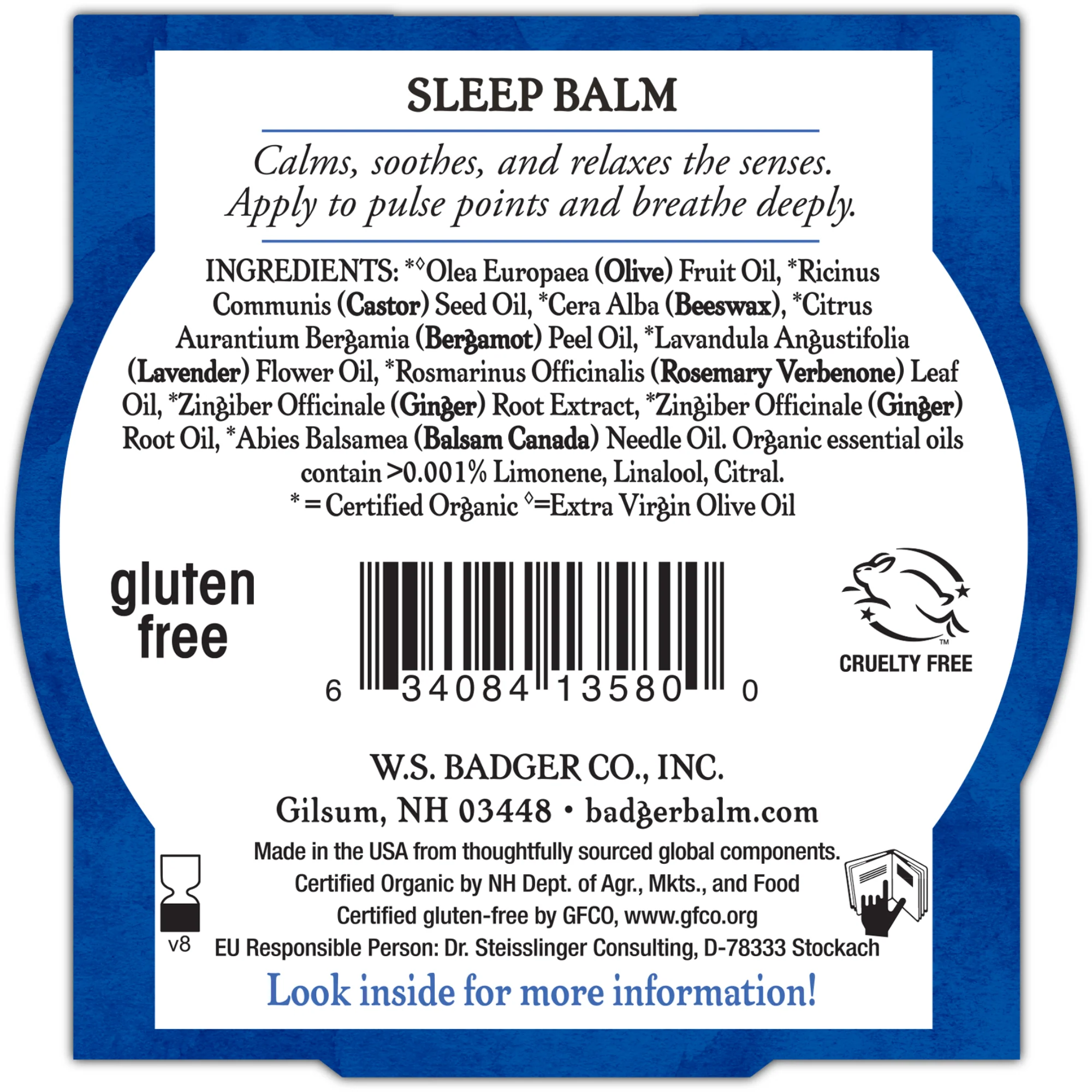 Badger Sleep Balm Large Tin (2 oz) #17220 - Image 4