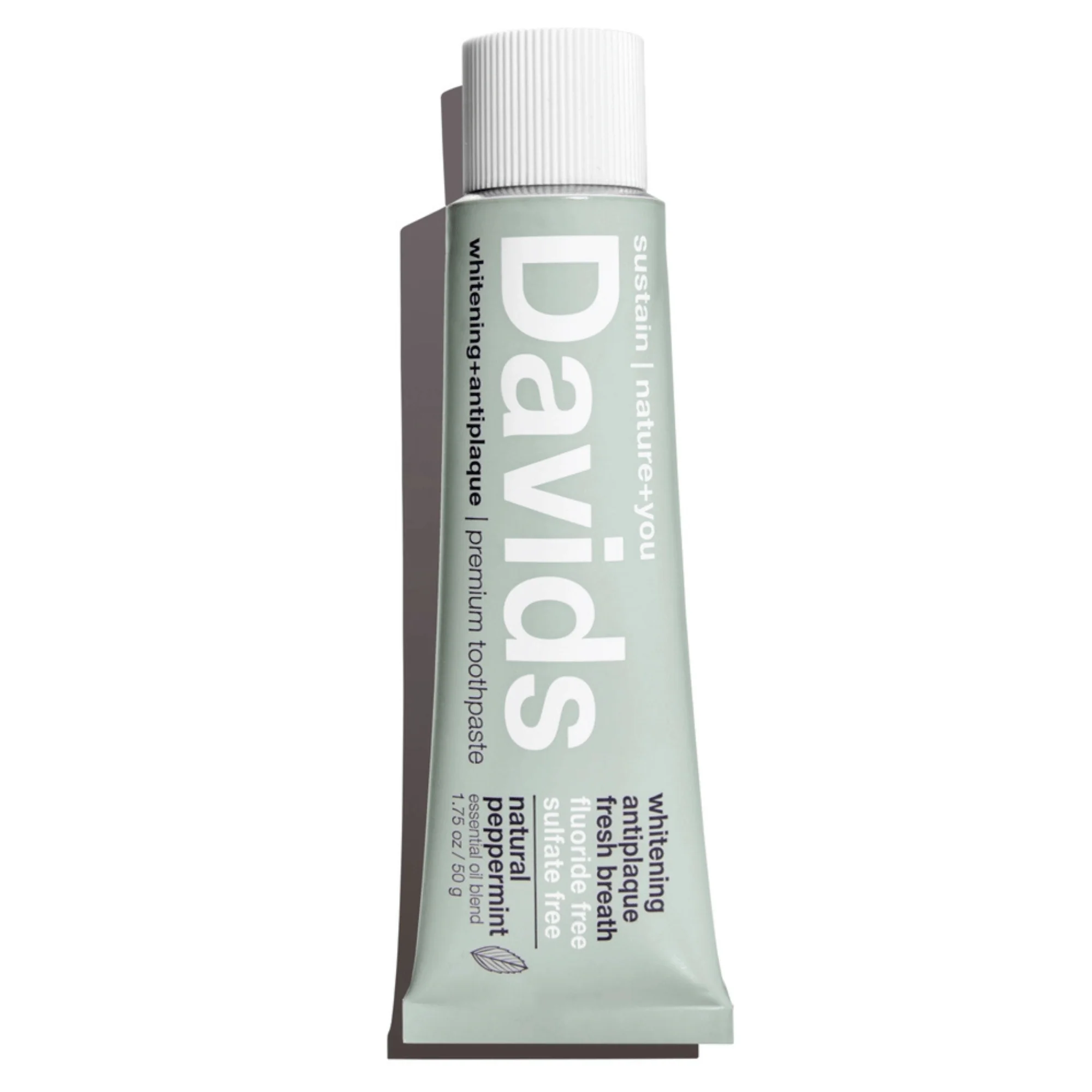 Davids Natural Peppermint Whitening + Anti-Plaque Toothpaste Travel Size (1.75 oz) #10083600