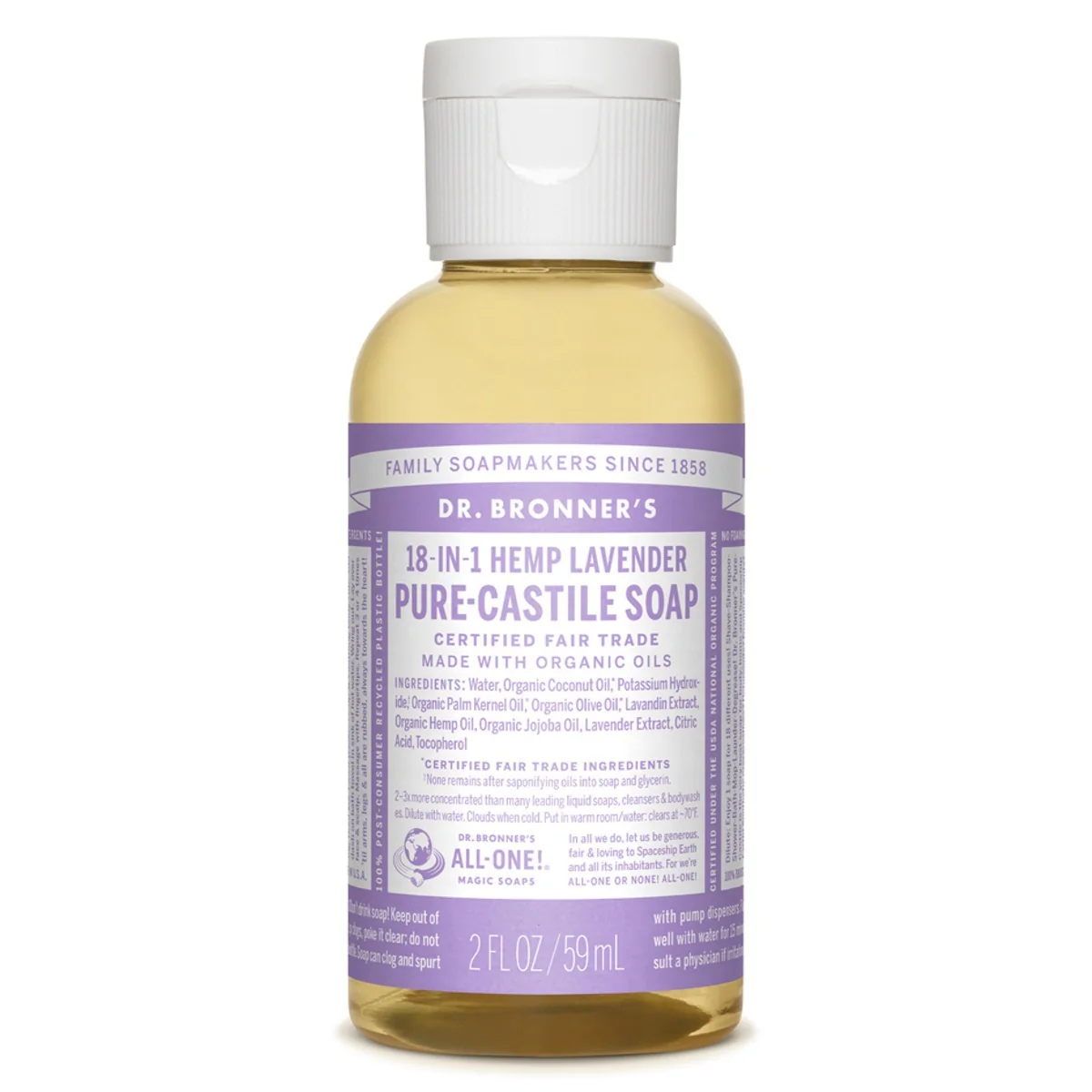 Dr. Bronner's Trial Size Lavender Liquid Soap (2 oz) #24209
