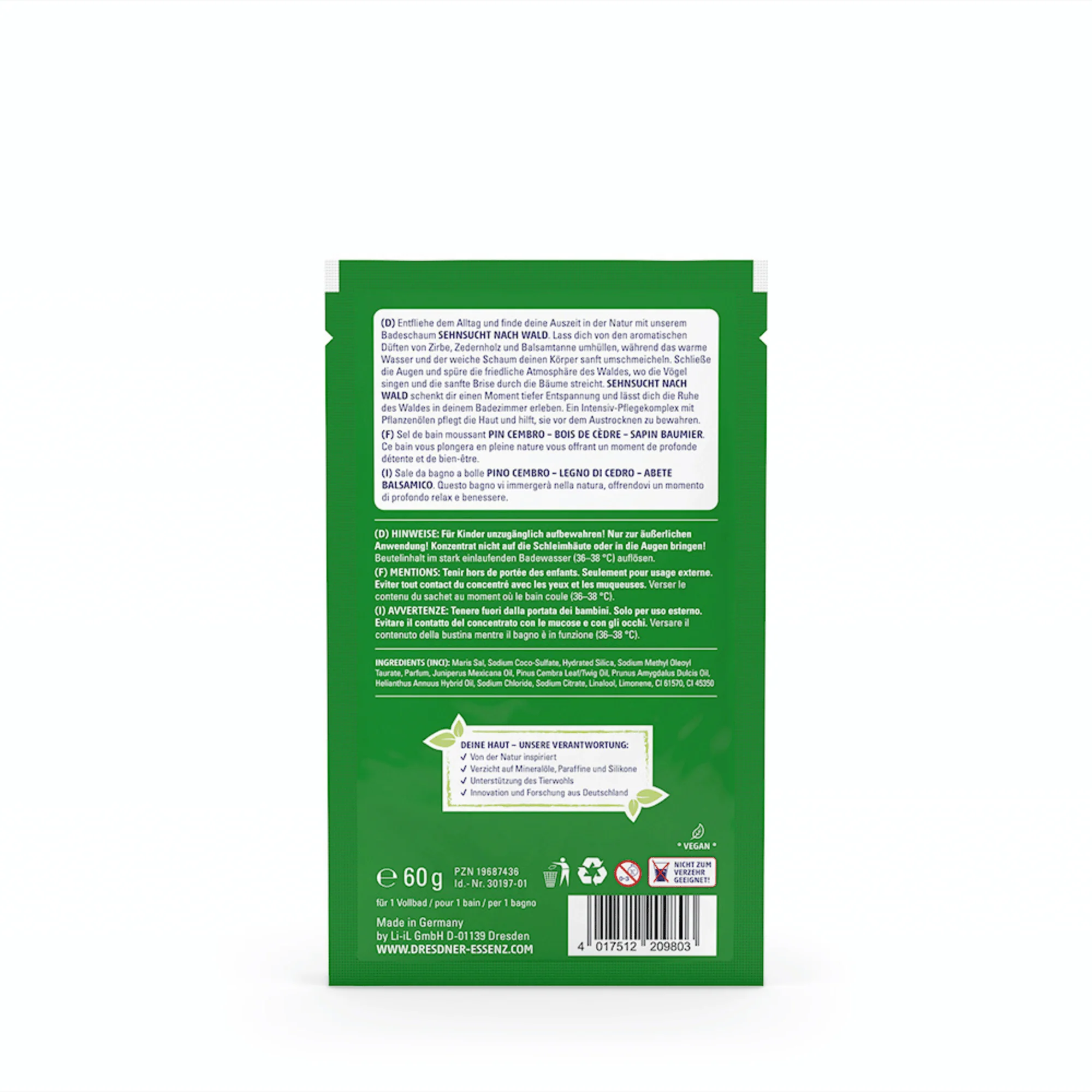 Dresdner Essenz Longing for the Forest Foaming Bath Salt (60 g) #10090265 - Image 3