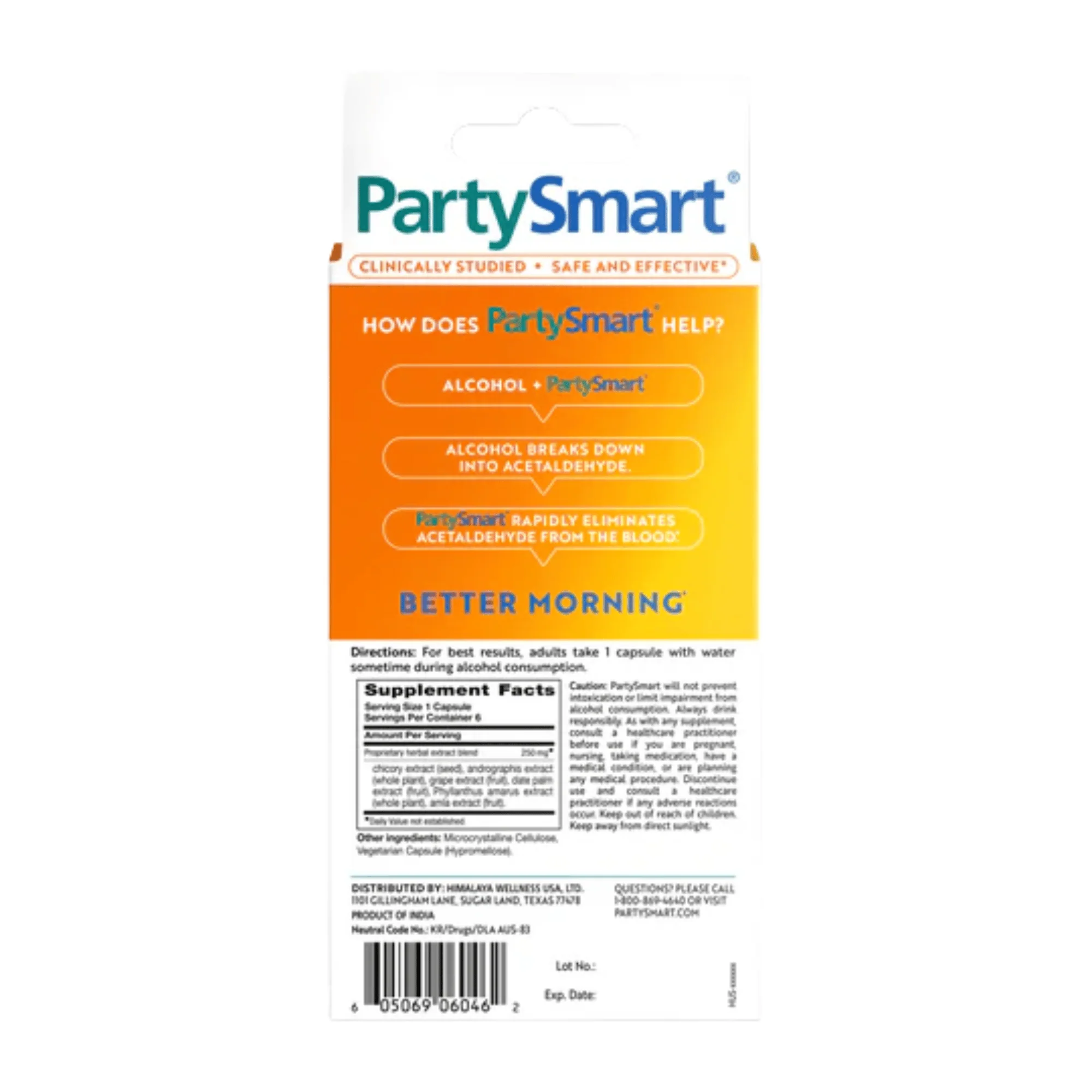 Himalaya PartySmart Capsules (6 count) #10089719 - Image 2