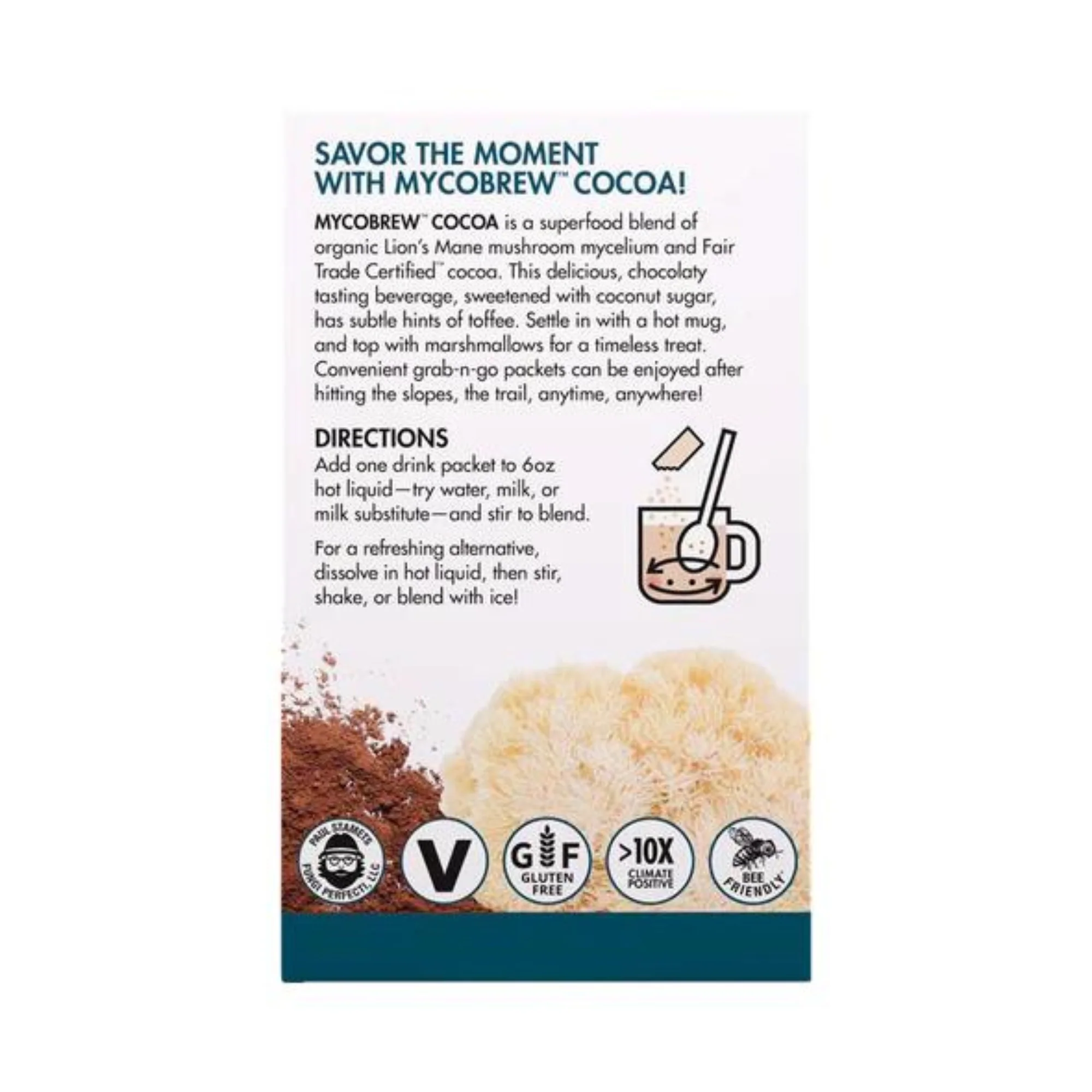 Host Defense MycoBrew Cocoa Packets (10 count) #10085649 - Image 3