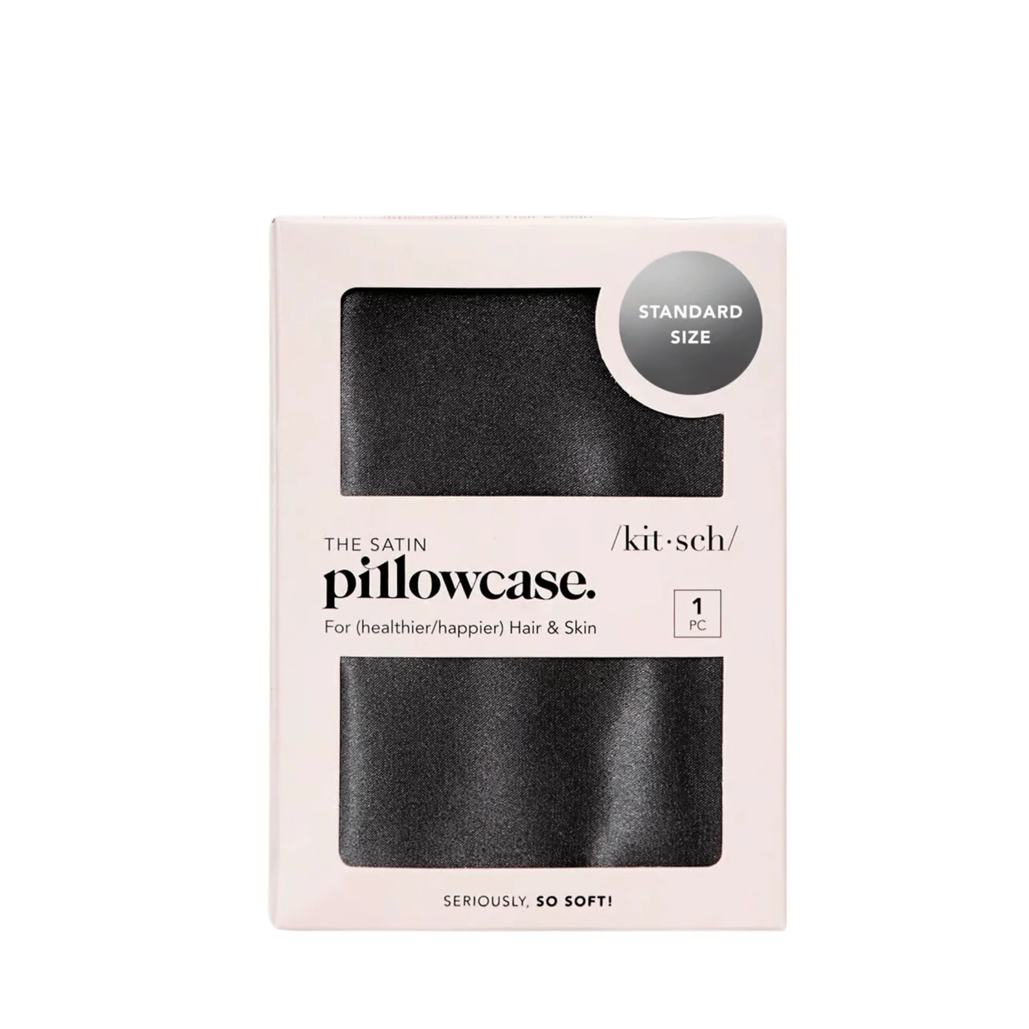 kitsch Charcoal Satin Pillowcase #10087433