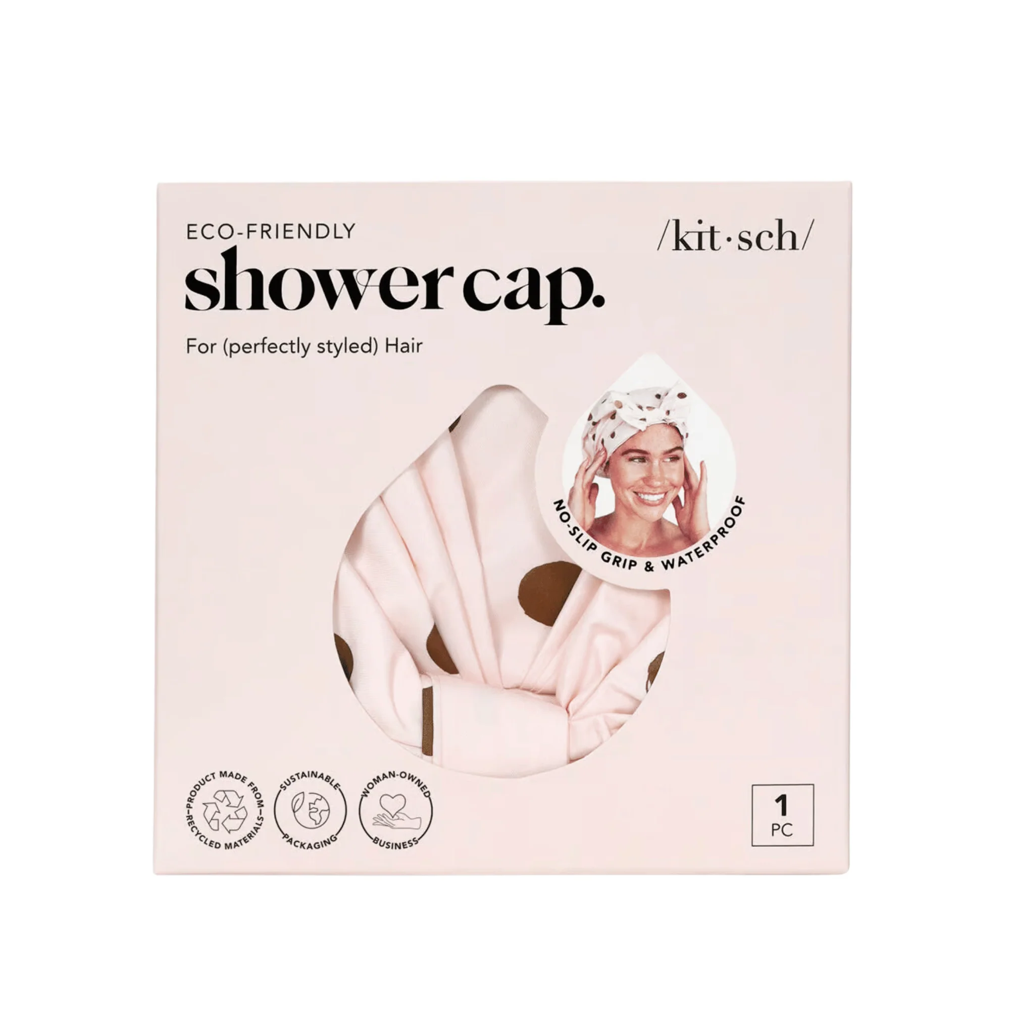 kitsch Shower Cap Blush Dot #10087812 - Image 2