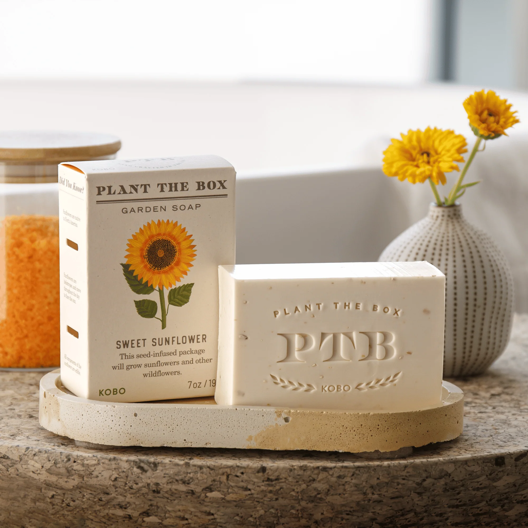KOBO Sweet Sunflower Plant the Box Bar Soap (7 oz) #10089403 - Image 2