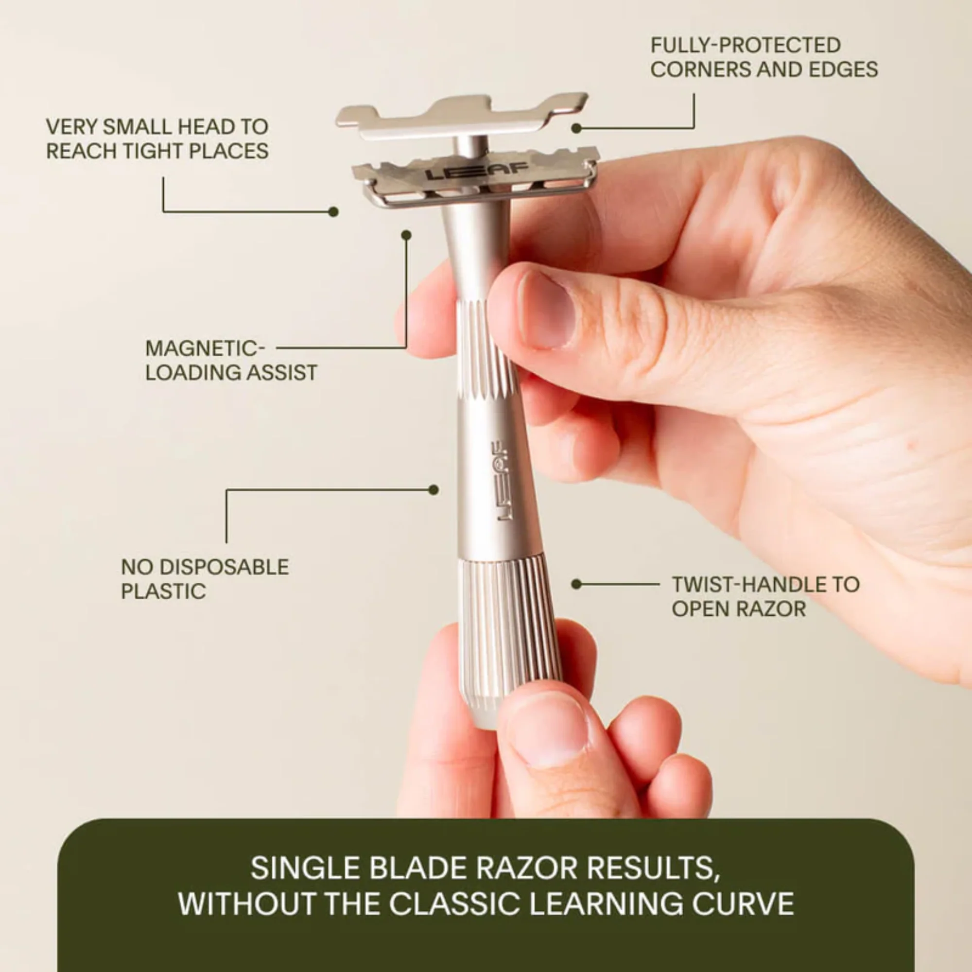 Leaf The Twig Single-Edge Razor - Black #10089186 - Image 2