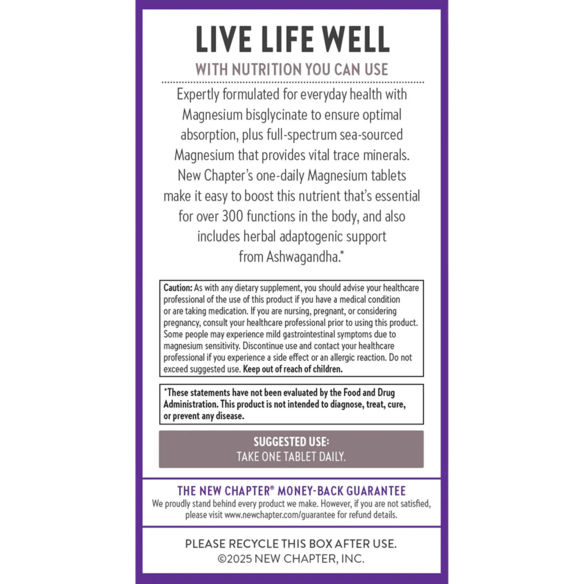 New Chapter Magnesium + Ashwagandha (60 count) #10090919 - Image 4