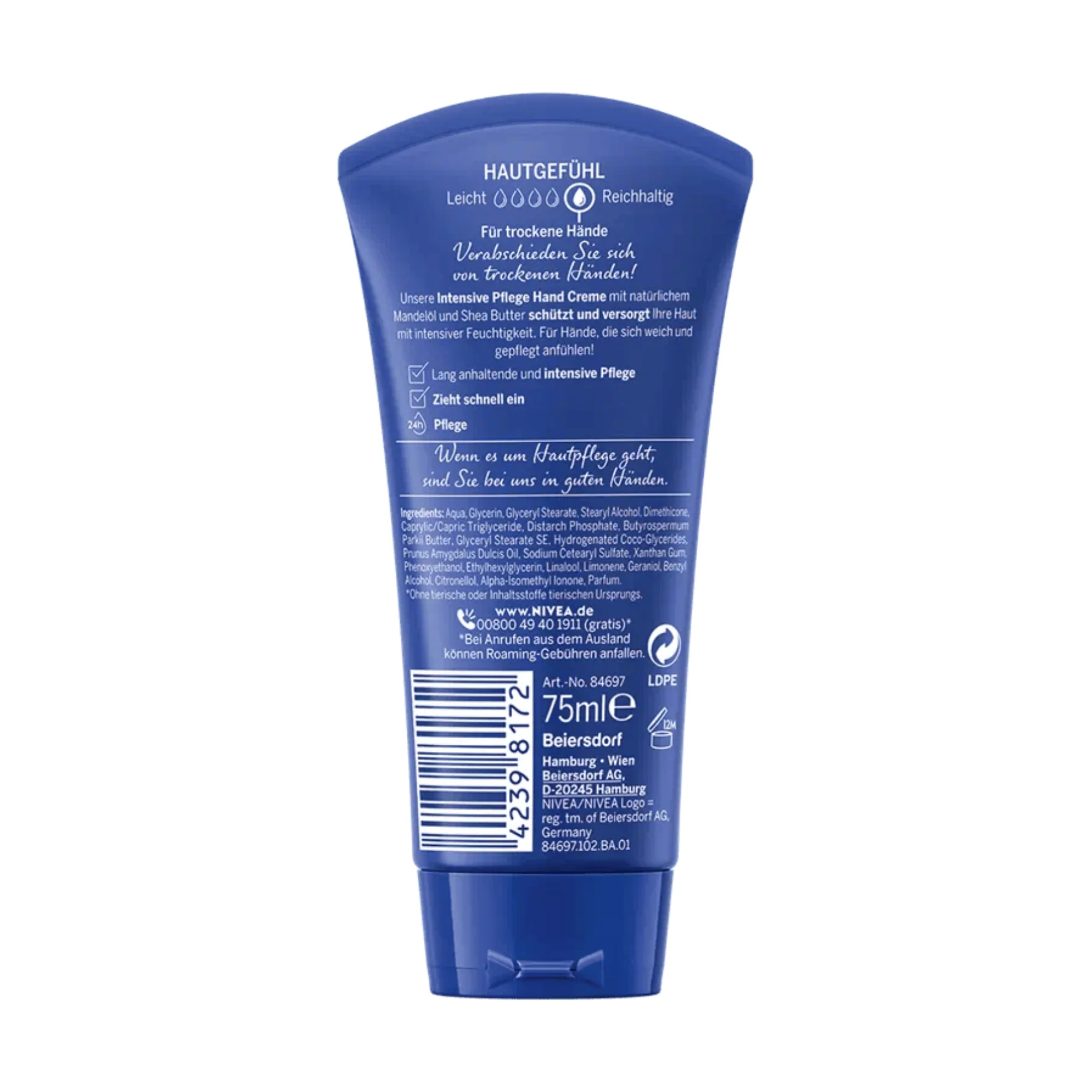 Nivea Intensive Care Hand Cream (Intensive Pflege) (75 ml) #21940 - Image 6
