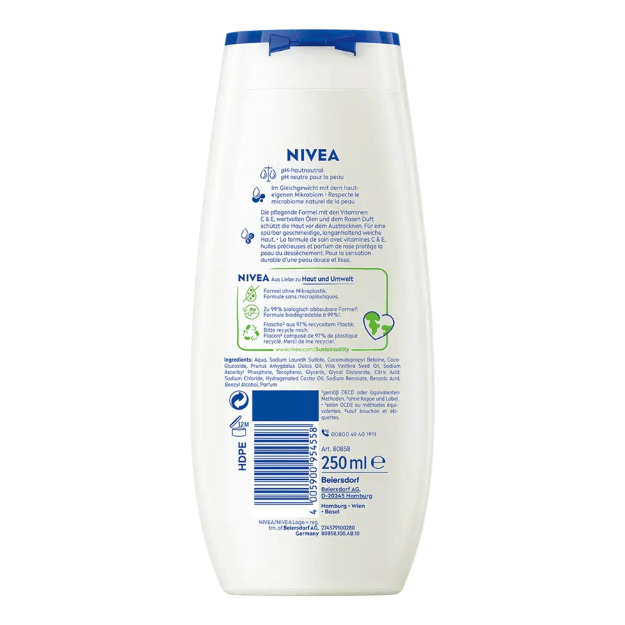 Nivea Rose and Almond Oil Nourishing Shower Gel (250 ml) #10087928 - Image 2