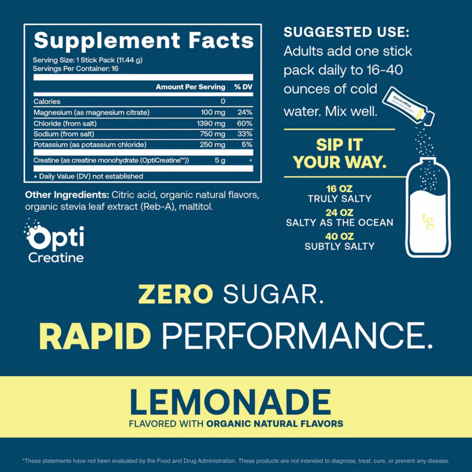 True Grace Lemonade ElectroMag + Creatine (16 count) #10091238 - Image 2