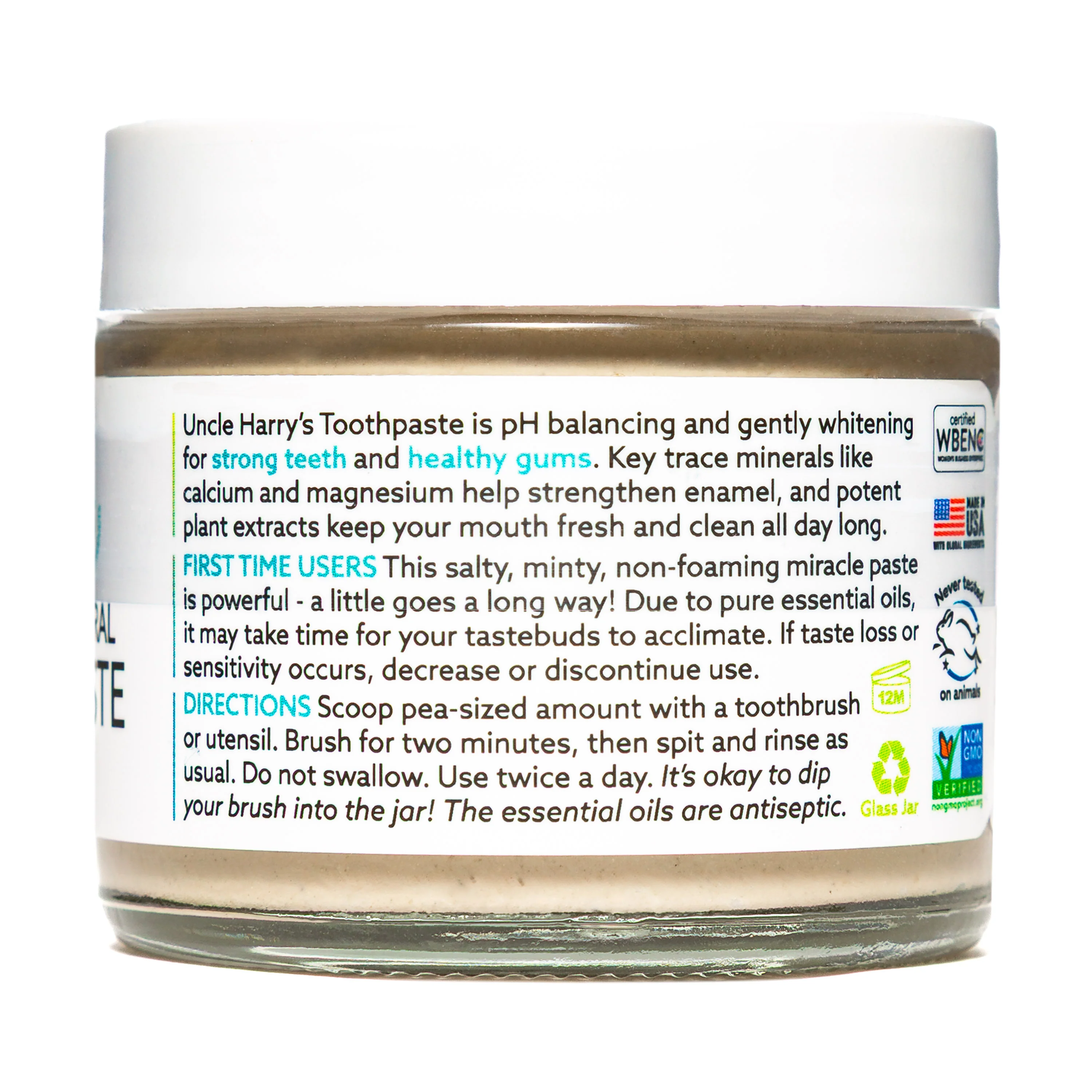 Uncle Harry's Natural Products Mild Mint Toothpaste (3 oz) #10070478 - Image 2