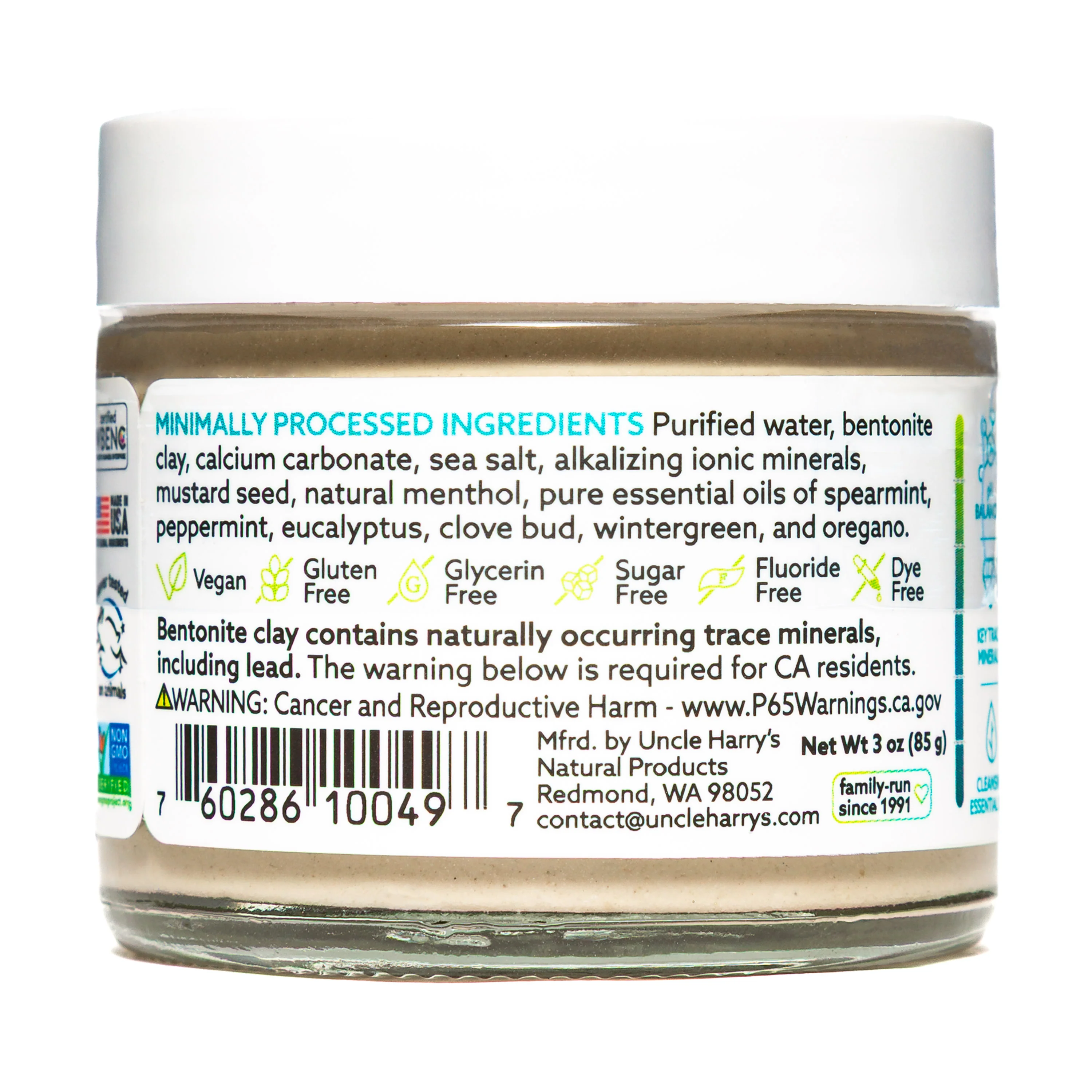 Uncle Harry's Natural Products Mild Mint Toothpaste (3 oz) #10070478 - Image 3