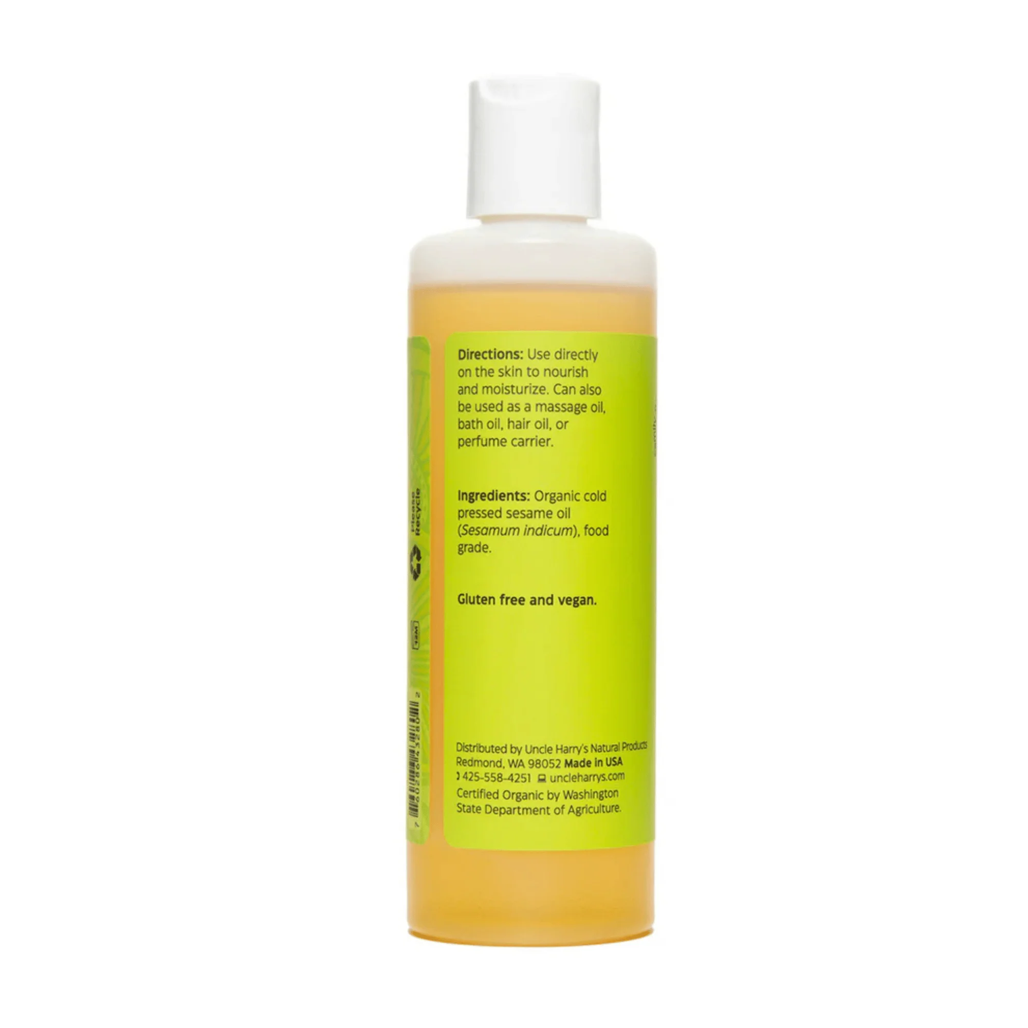 Uncle Harry's Natural Products Organic Sesame Oil (8 fl oz) #10089553 - Image 2